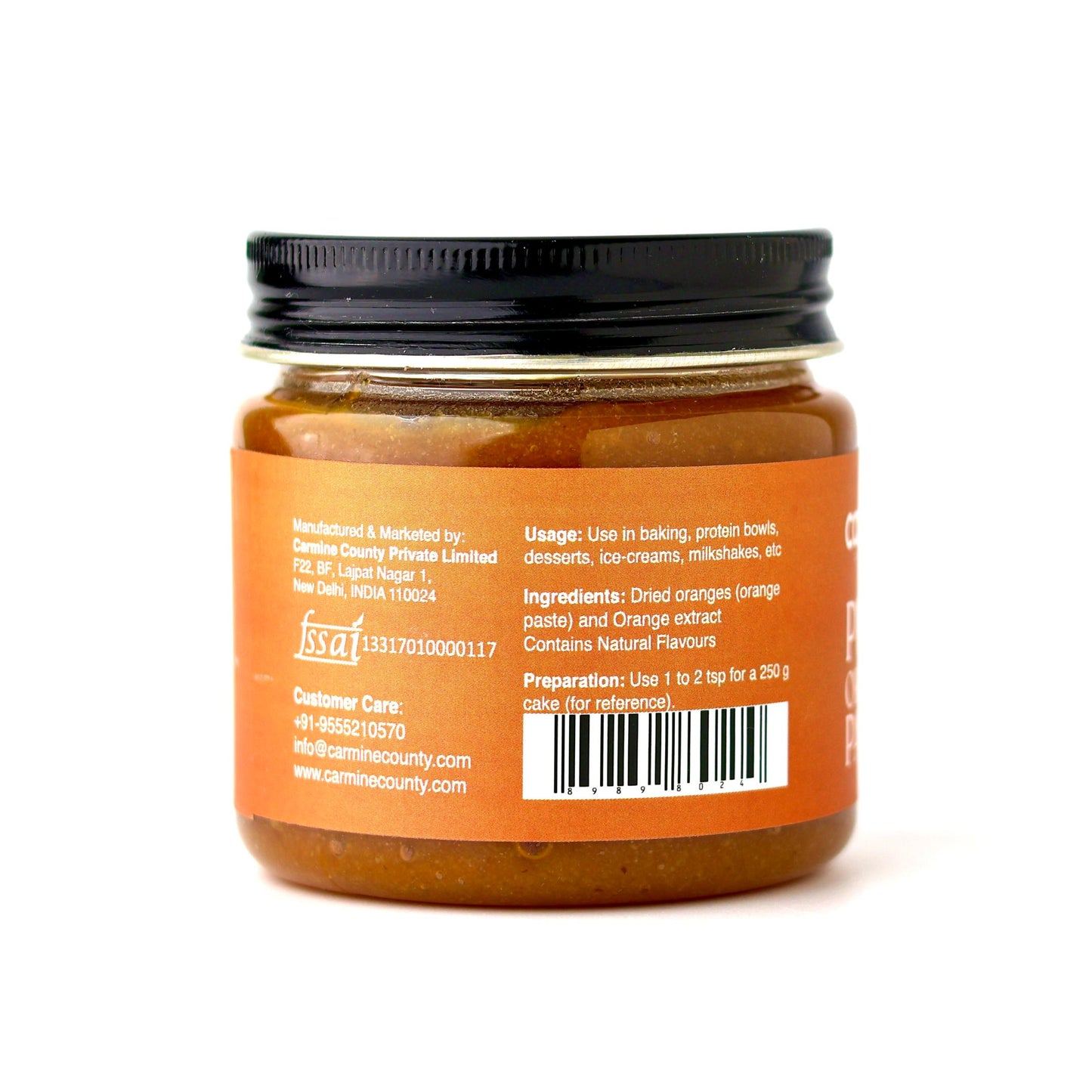 Pure Orange Paste 200 g, No Artificial Flavours, No Added Colors, No Preservatives