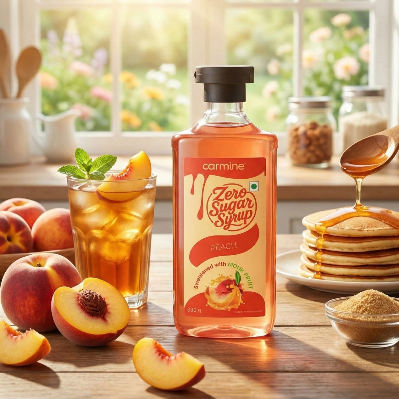 Zero Sugar Syrups - Natural, Plant-Based, Sweetened with Pure Monk Fruit, Clean Label Syrups, 330 g