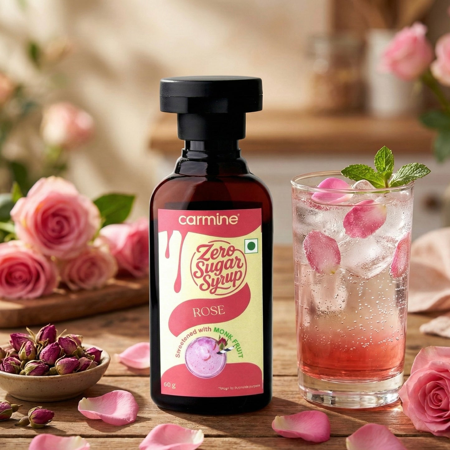 Zero Sugar Syrups - Natural, Plant-Based, Sweetened with Pure Monk Fruit, Clean Label Syrups, 60 g