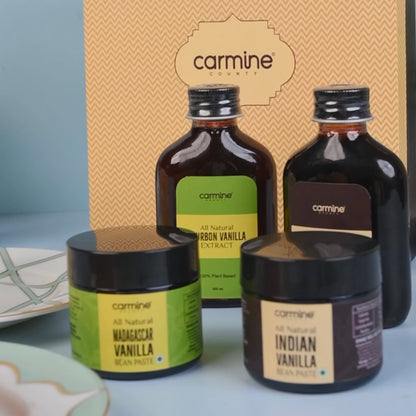 Carmine County All things Vanilla Hamper - Combo of 2 Extracts and 2 Pastes
