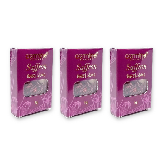 Carmine County Combo of Pure and Natural Saffron Threads 1g, Economy Pack (Pack of 3)