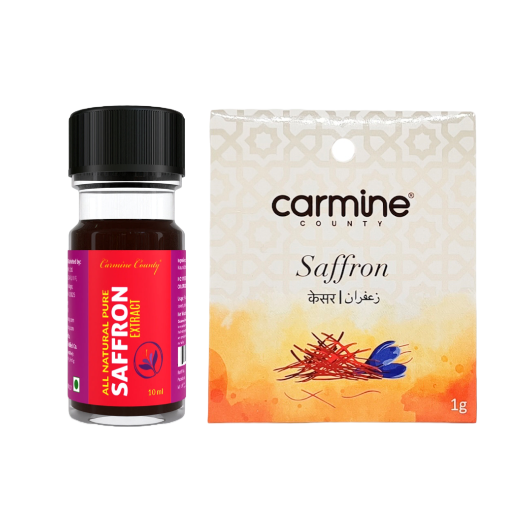 Carmine County Combo of All Natural Pure Saffron Extract and Saffron Threads