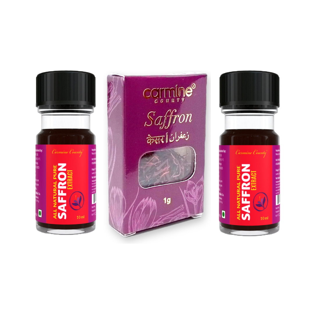 Carmine County Combo of All Natural Pure Saffron Extract with a pack of free Saffron